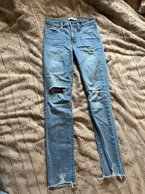 Madewell Light Blue High-Rise Distressed Skinny Jeans